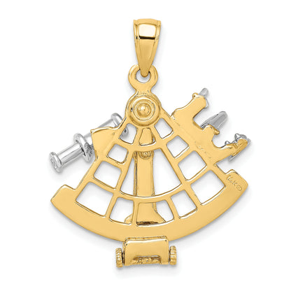 14k Two-tone 3-D Moveable Sextant Charm