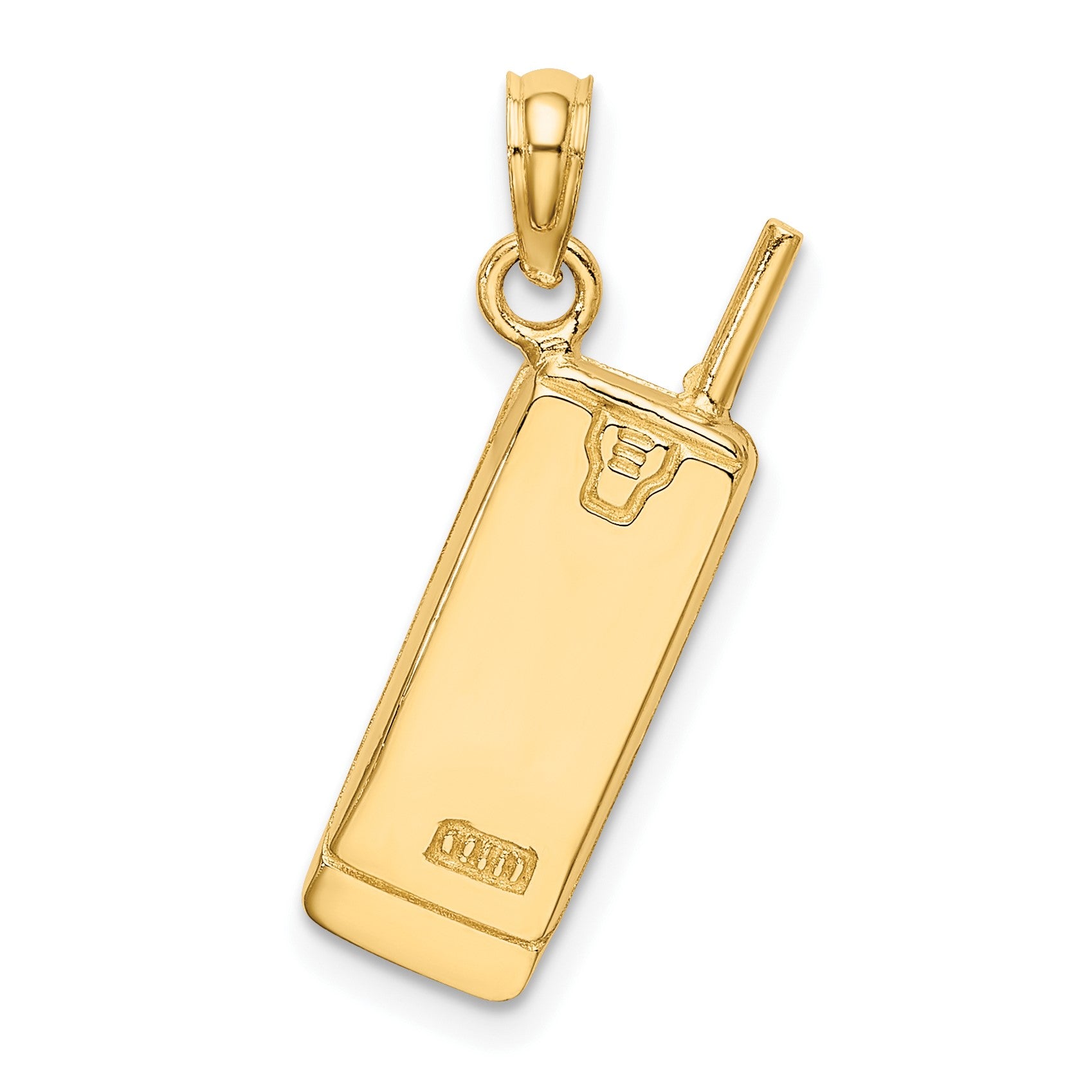14K and White Rhodium 3-D Retro Cell Phone Charm