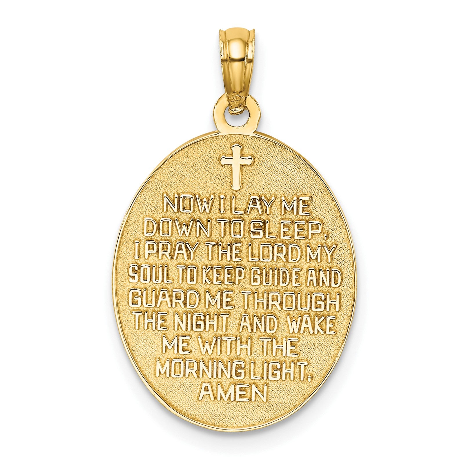 14k and White Rhodium Reversible CHILDS PRAYER Boy/NOW I LAY ME DOWN TO SLEEP Charm