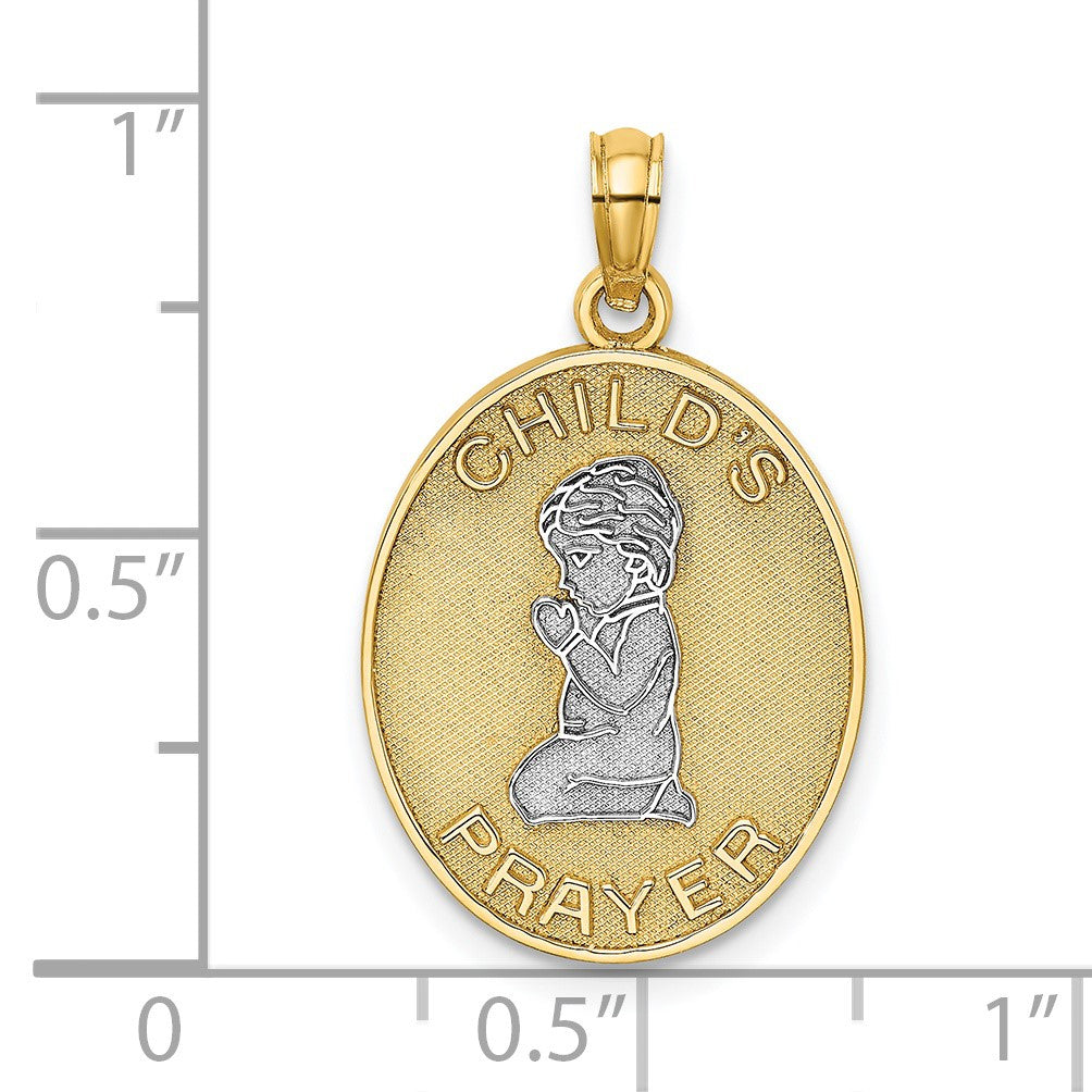 14k and White Rhodium Reversible CHILDS PRAYER Boy/NOW I LAY ME DOWN TO SLEEP Charm