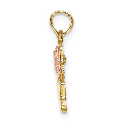 14k Two-Tone MOM with Butterfly Charm