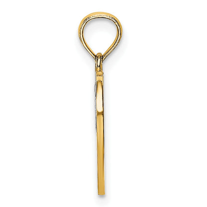 14k with White Rhodium MOM and Angel Heart Charm