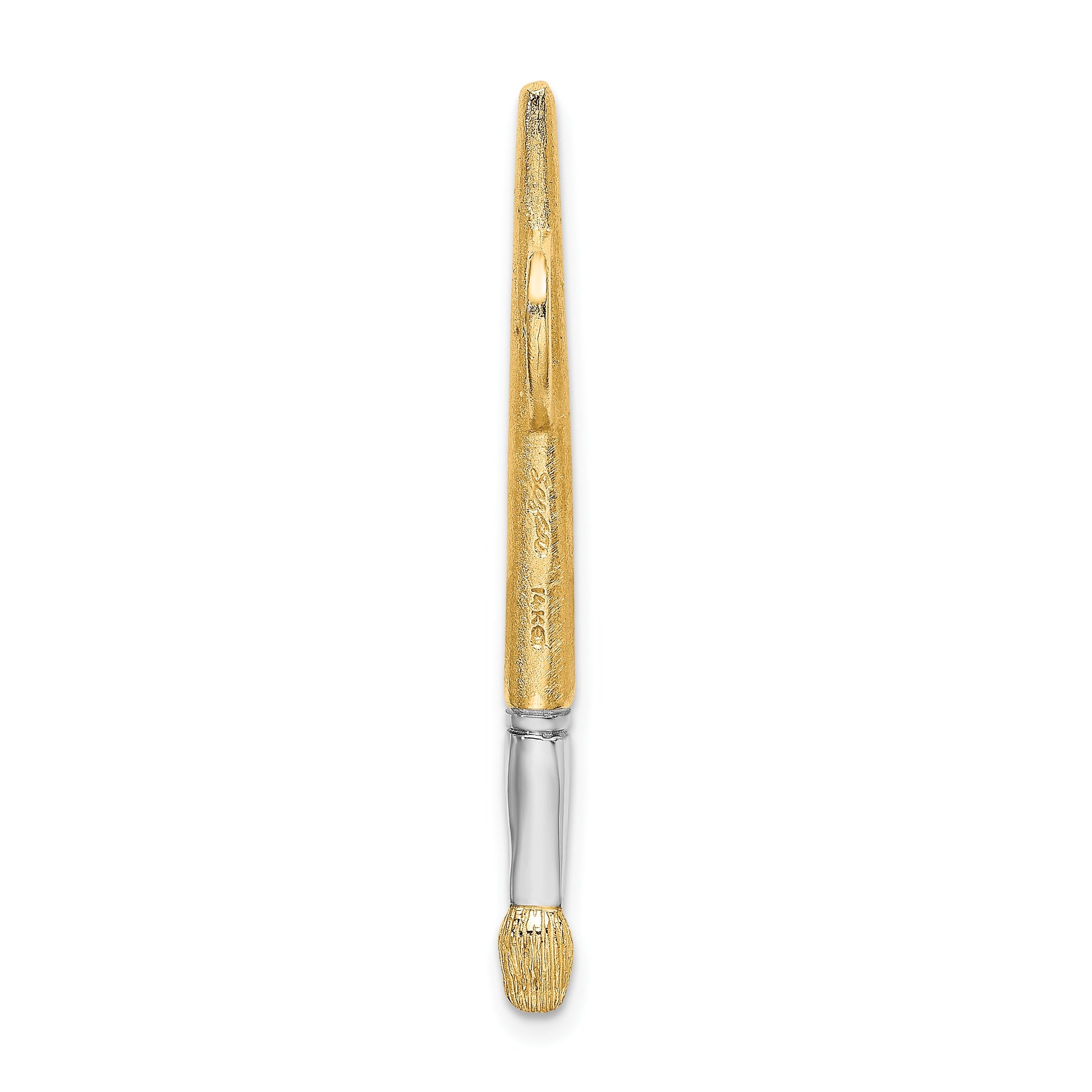 14K and White Rhodium  3-D Oil Paint Brush Charm