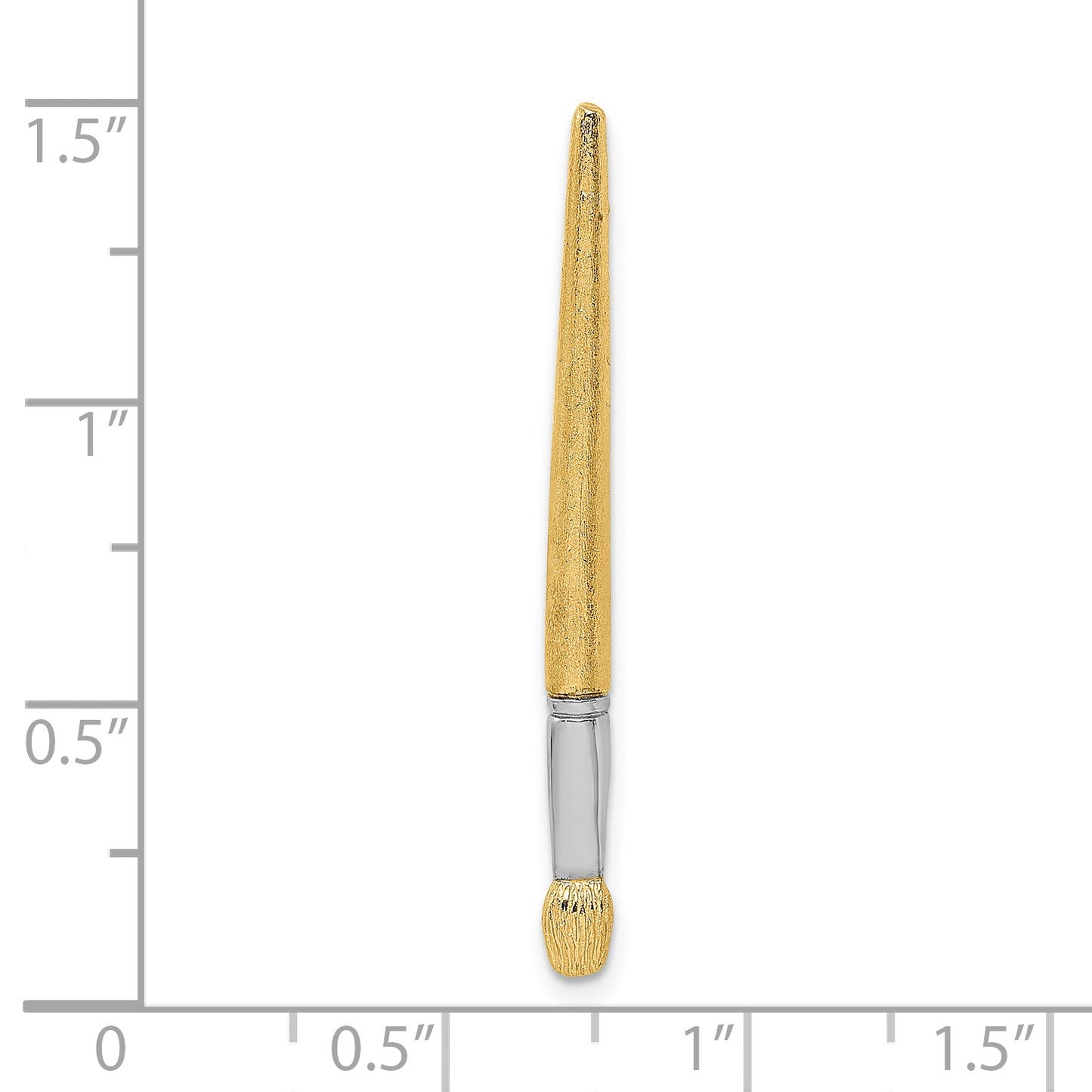 14K and White Rhodium  3-D Oil Paint Brush Charm