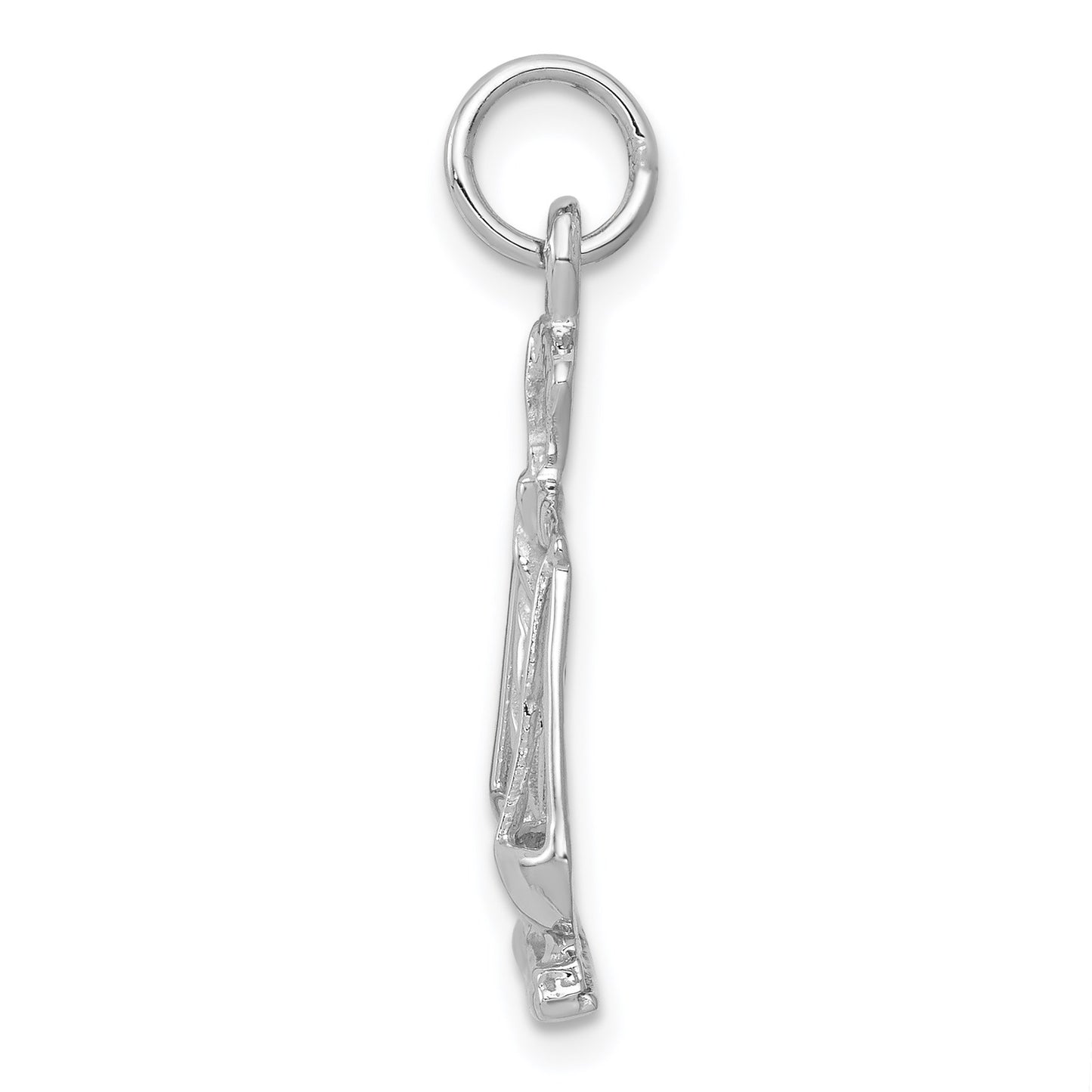 14k White Gold Polished Scales of Justice Charm