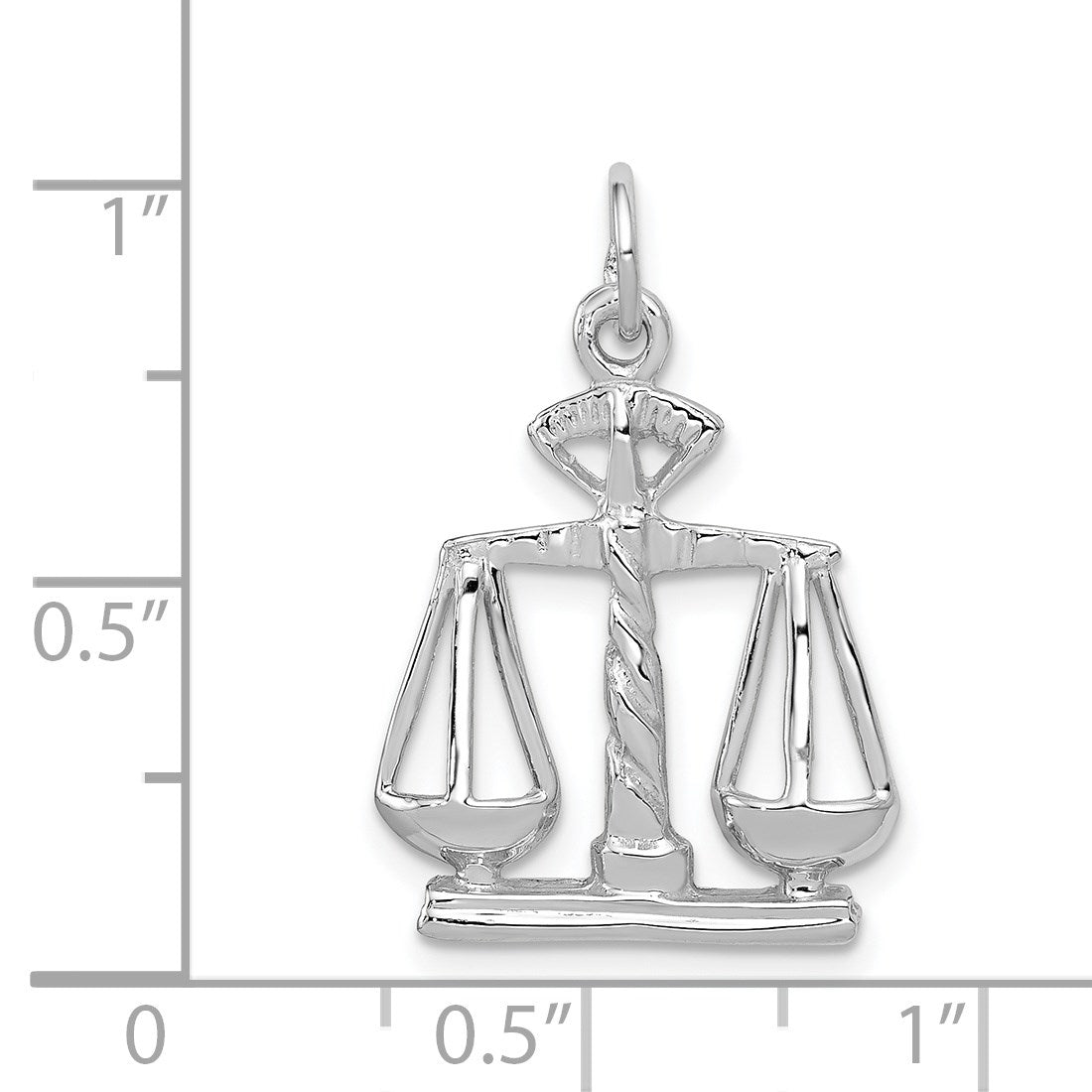 14k White Gold Polished Scales of Justice Charm