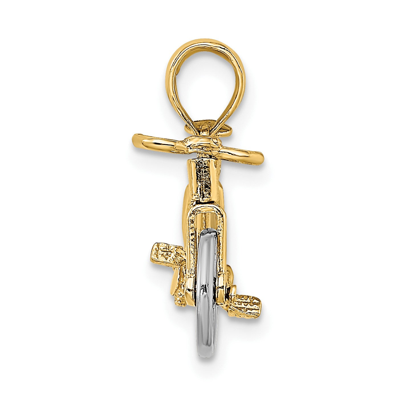 14k Two-tone 3-D Bicycle with Moveable Tires Charm