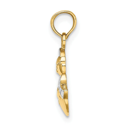 14k and White Rhodium Snowman Charm