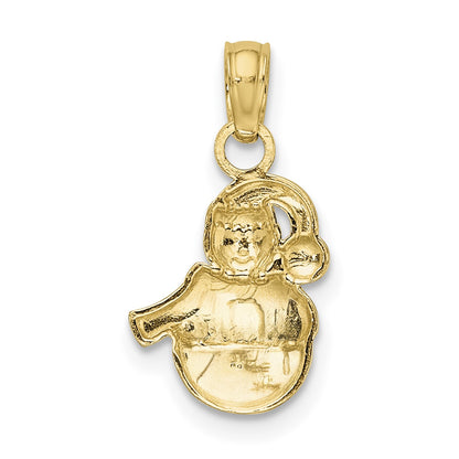 14k and White Rhodium Snowman Charm