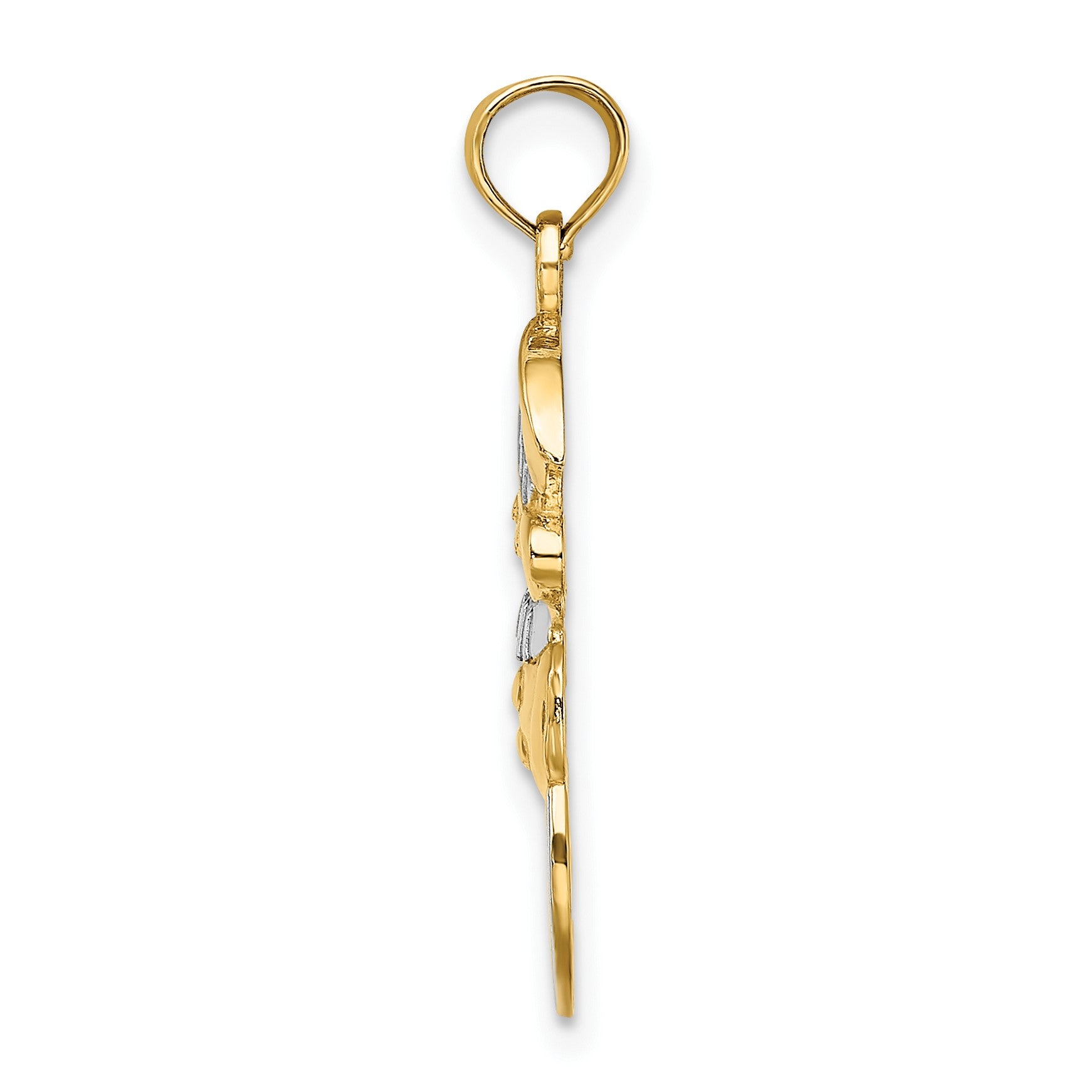 14K and White Rhodium Snowman with JOY Pendant