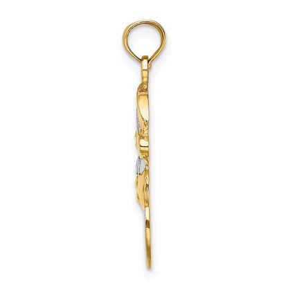 14K and White Rhodium Snowman with JOY Pendant