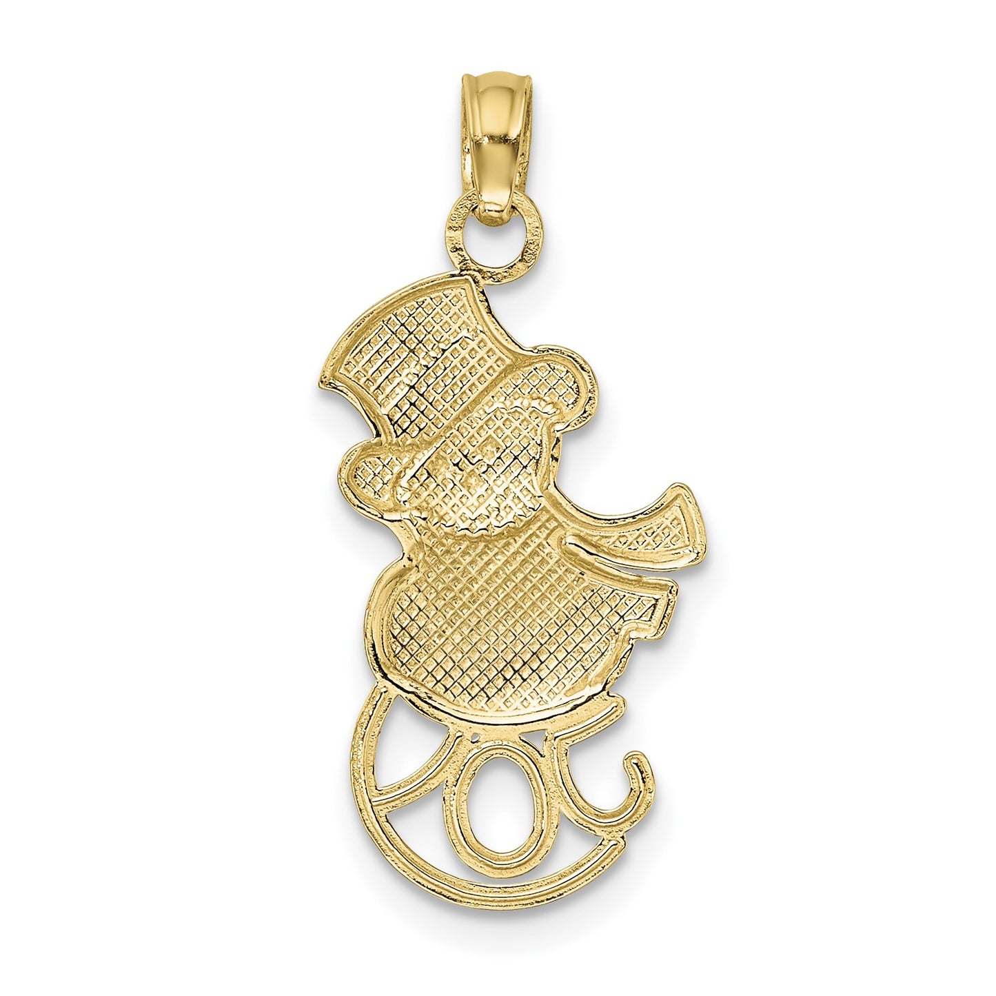14K and White Rhodium Snowman with JOY Pendant