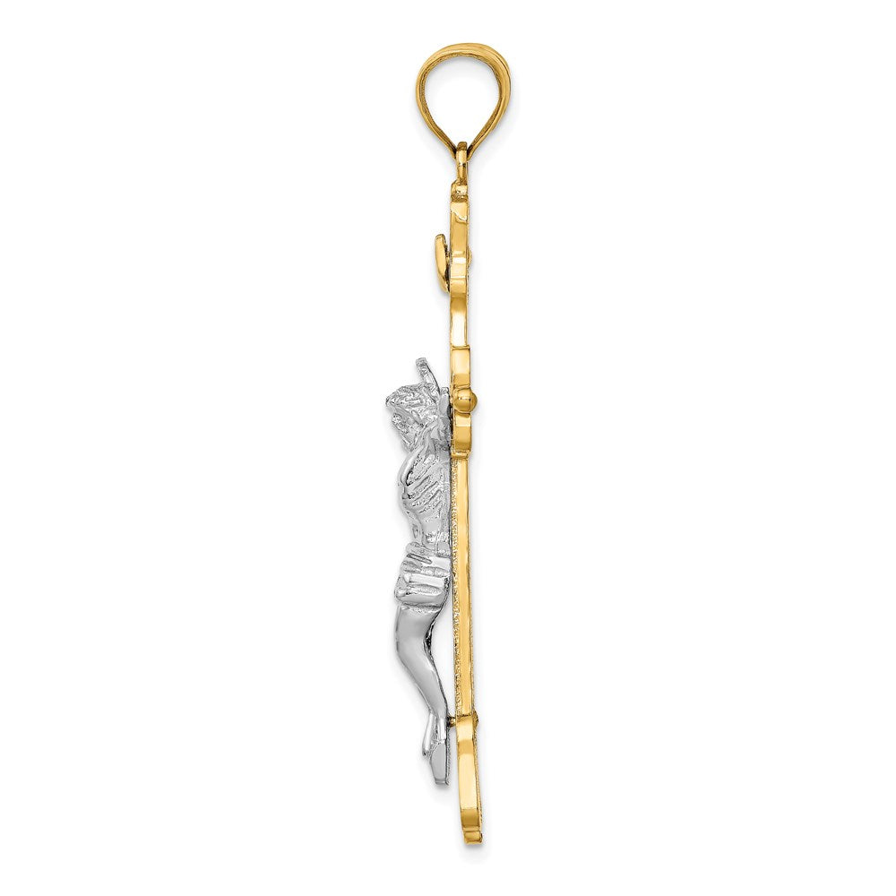 14k Two-tone INRI Crucfix Pendant