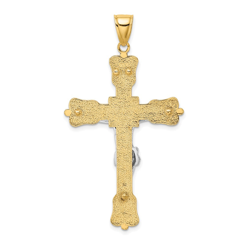 14k Two-tone INRI Crucfix Pendant