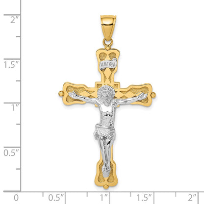 14k Two-tone INRI Crucfix Pendant