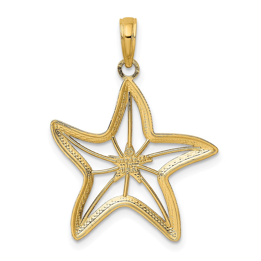 14K with White Rhodium Small Starfish Charm