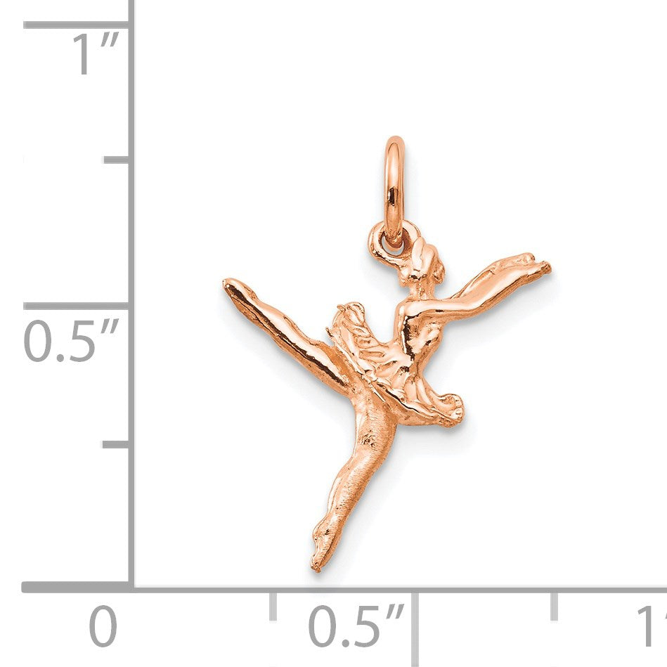 14K Rose Gold Polished 3-D Ballerina Charm