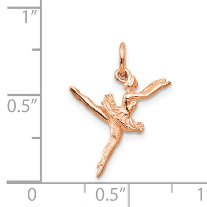 14K Rose Gold Polished 3-D Ballerina Charm