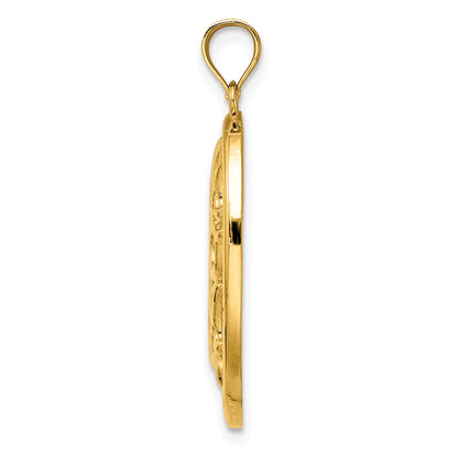 14k with White Rhodium #1 MOM Oval Charm