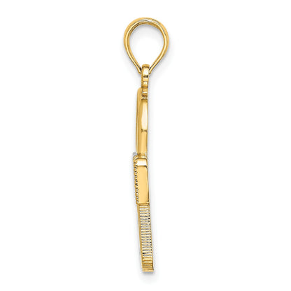 14k and White Rhodium Lock Charm