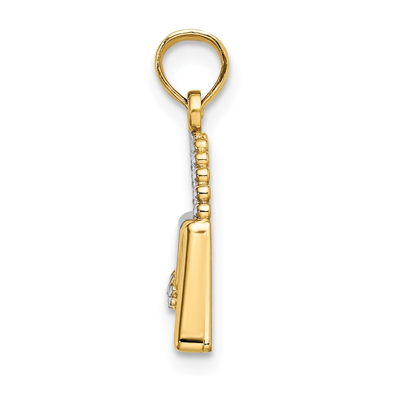 14K and White Rhodium Purse Charm