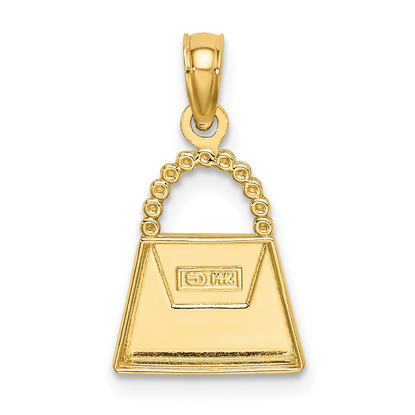 14K and White Rhodium Purse Charm