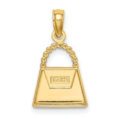 14K and White Rhodium Purse Charm