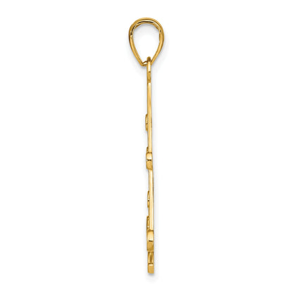 14k and White Rhodium Textured Chandelier Charm