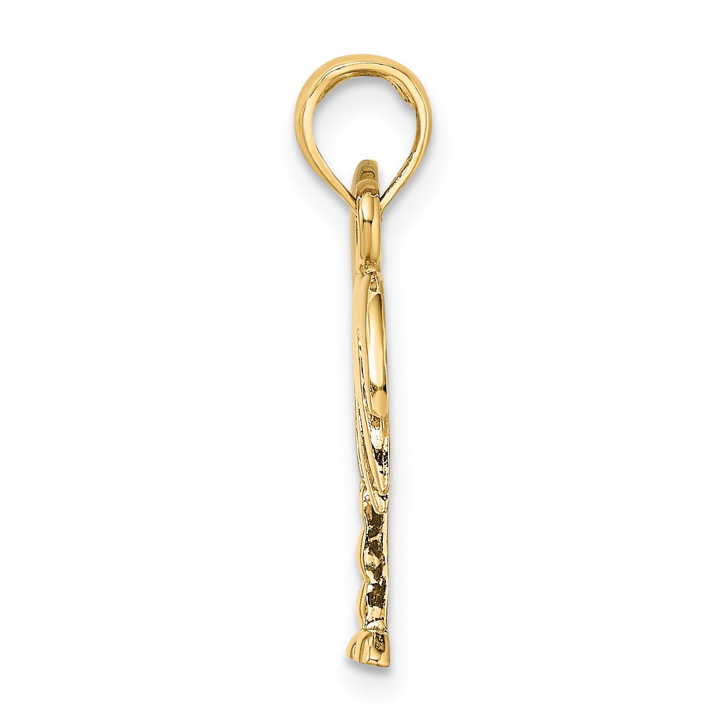 14K and White Rhodium Polished Charleston Palm Tree Charm