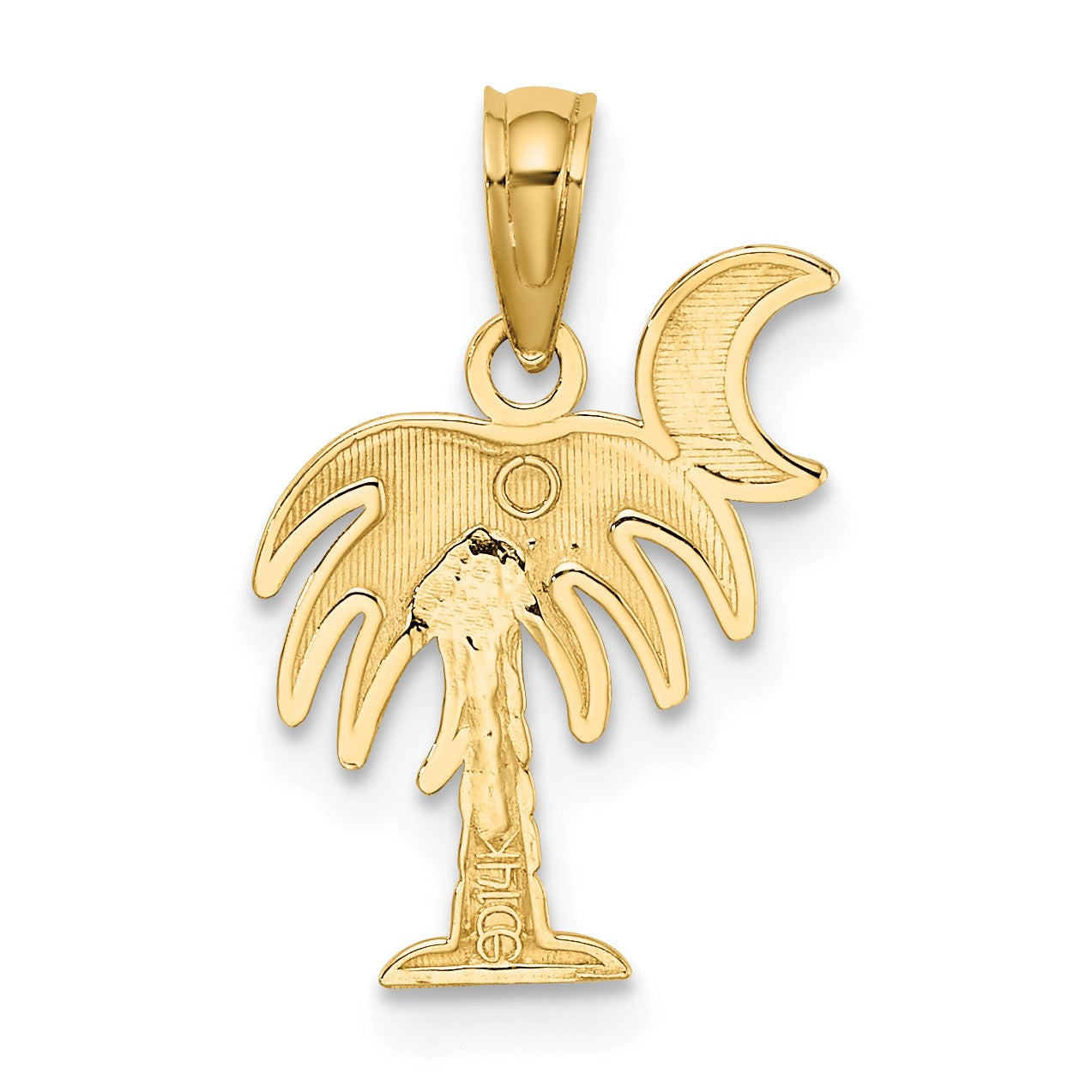 14K and White Rhodium Charleston Palm Tree Charm