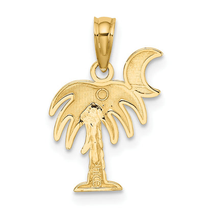 14K and White Rhodium Charleston Palm Tree Charm