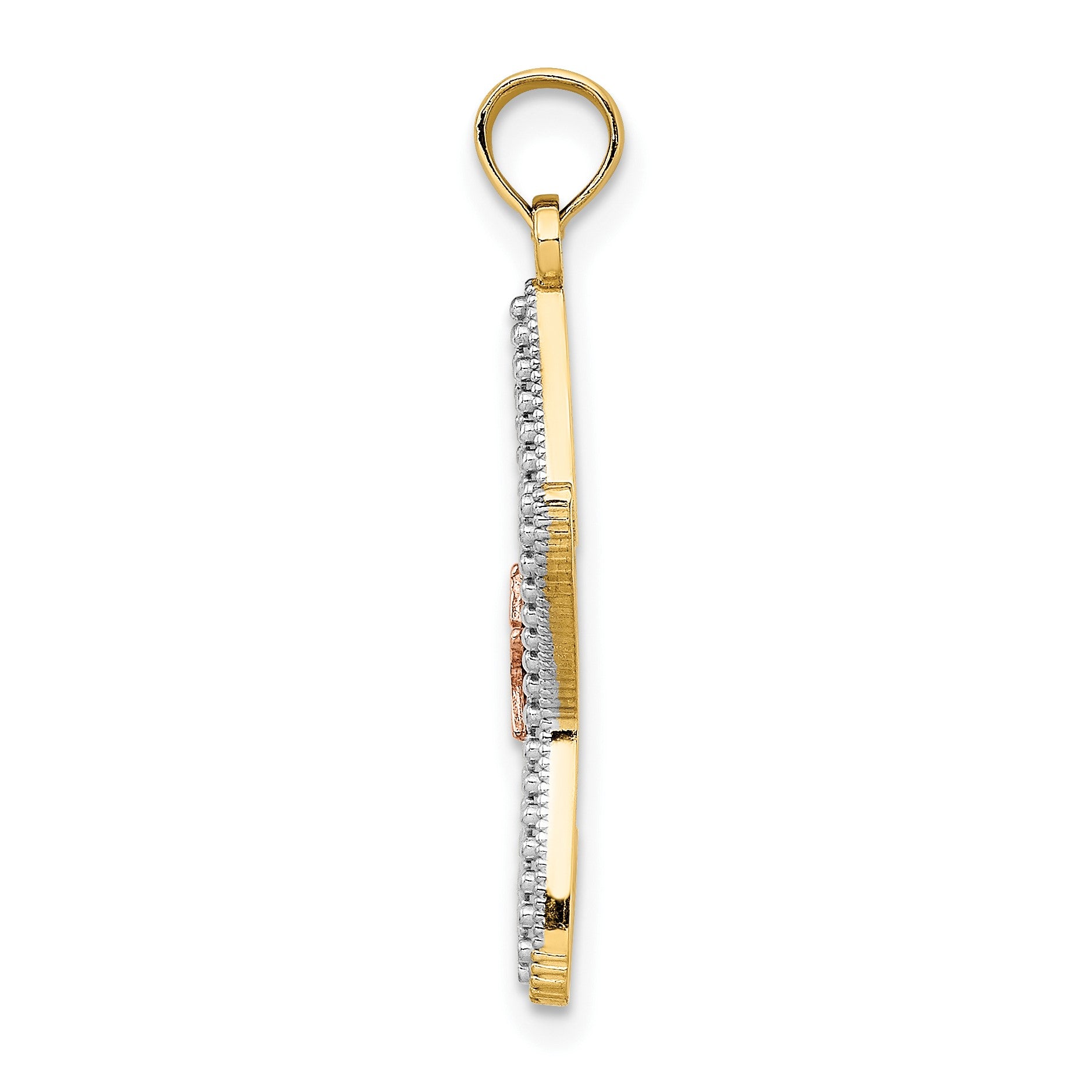 14K Two-Tone with White Rhodium Cut-Out Small Starfish Charm