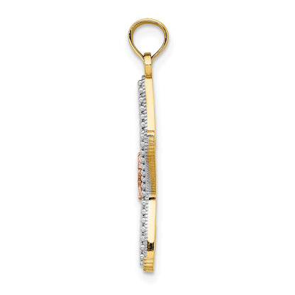 14K Two-Tone with White Rhodium Cut-Out Small Starfish Charm