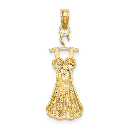 14K and White Rhodium Dress with Flower Charm