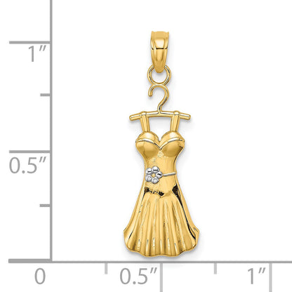 14K and White Rhodium Dress with Flower Charm