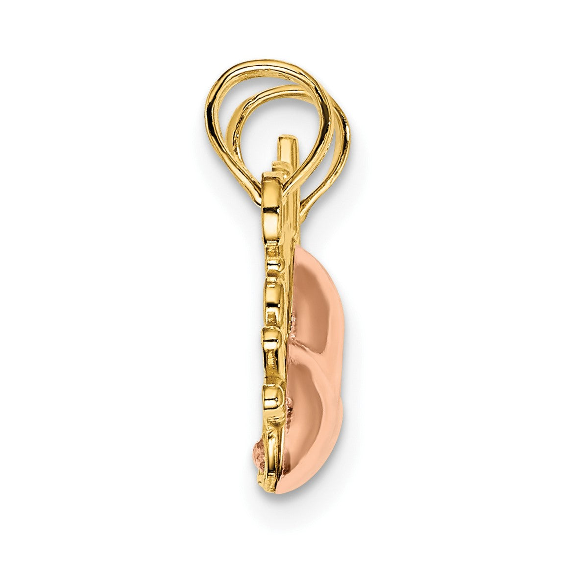 14k Two-Tone MOTHER and DAUGHTER 2-Piece Break-Apart Hearts Charm