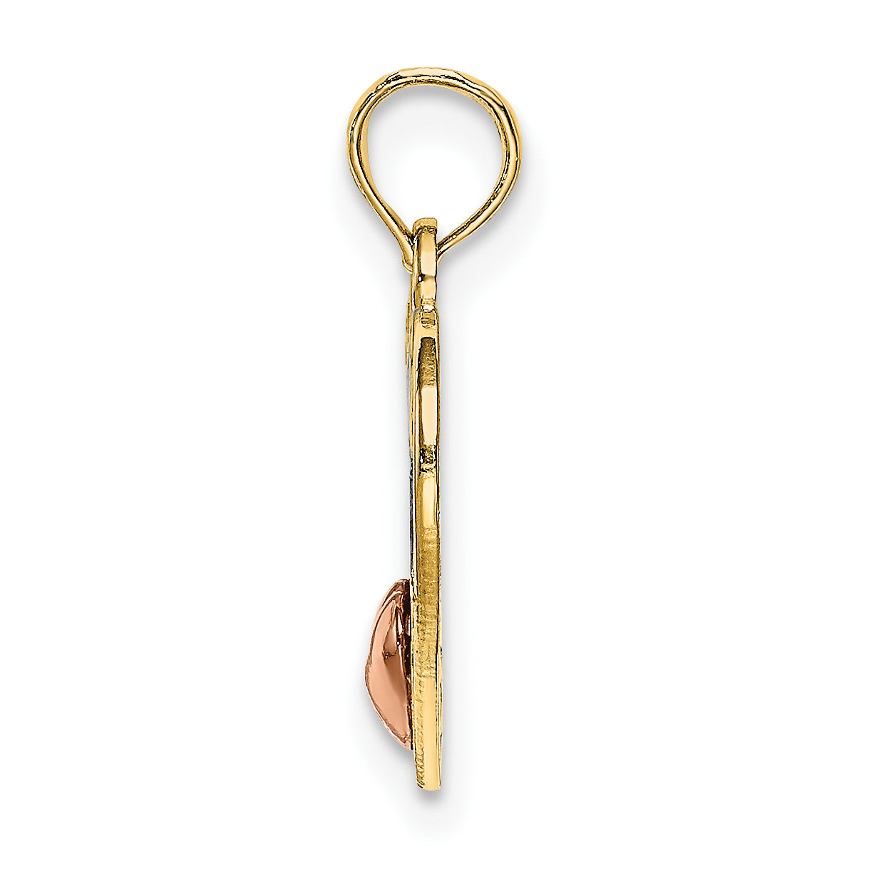 14K Two-tone with White Rhodium Polished MOM in Heart Pendant