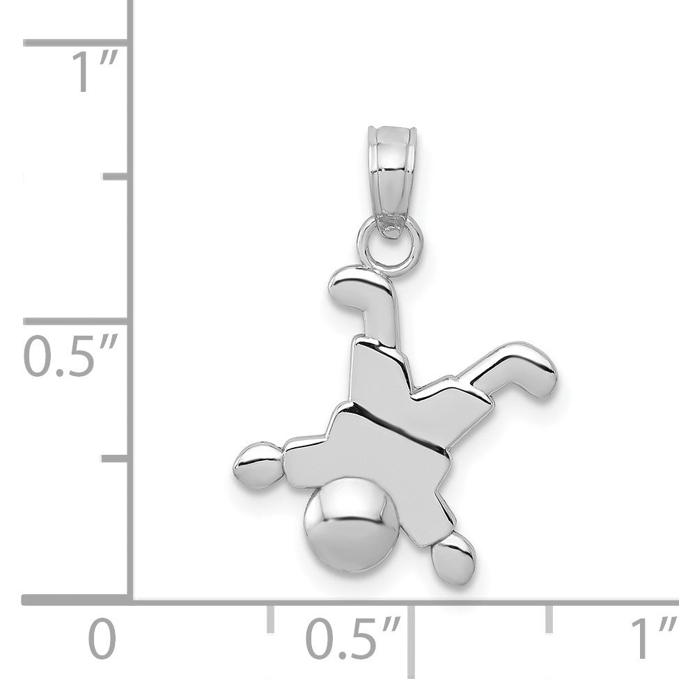 14K White Gold Little Boy Pendant
