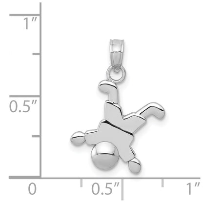 14K White Gold Little Boy Pendant