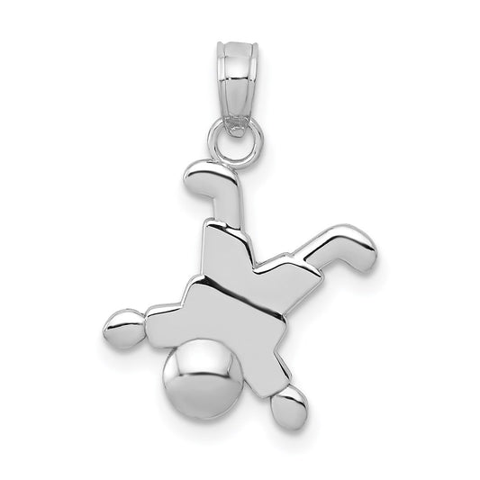 14K White Gold Little Boy Pendant