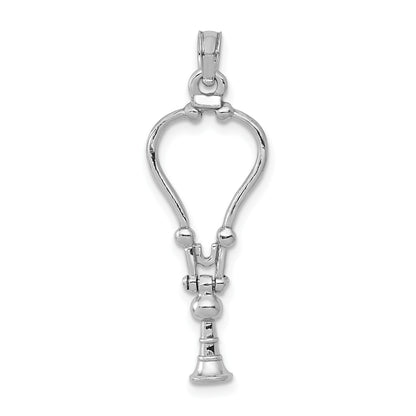 14k White Gold 3-D Stethoscope Pendant