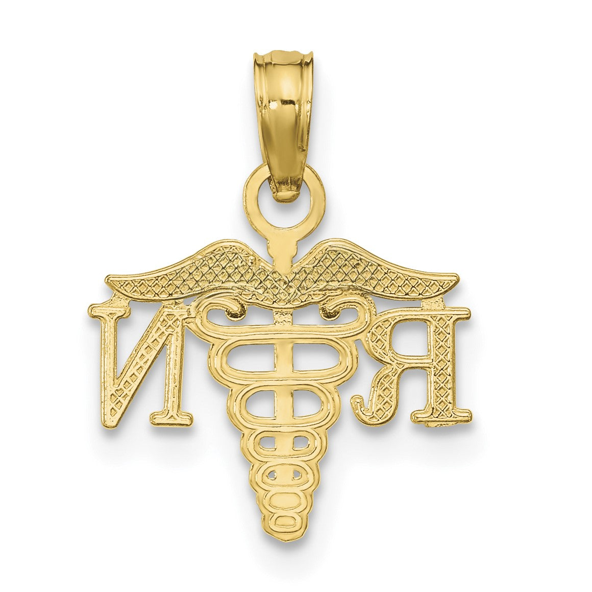 14K RN Registered Nurse Caduceus Charm