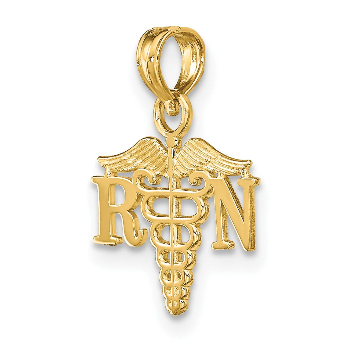 14K RN Registered Nurse Caduceus Charm
