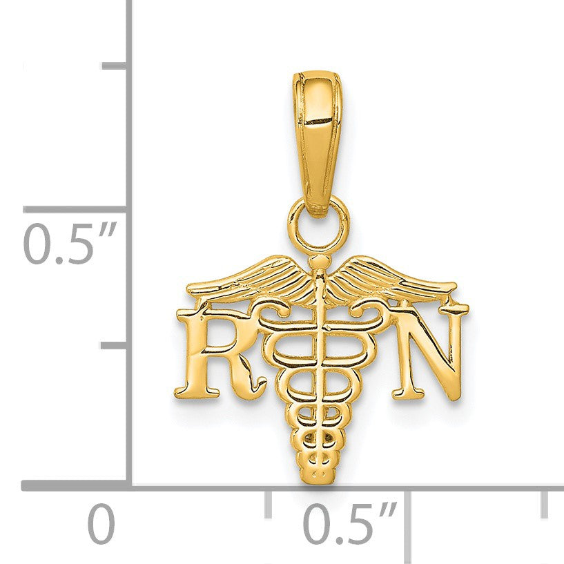 14K RN Registered Nurse Caduceus Charm