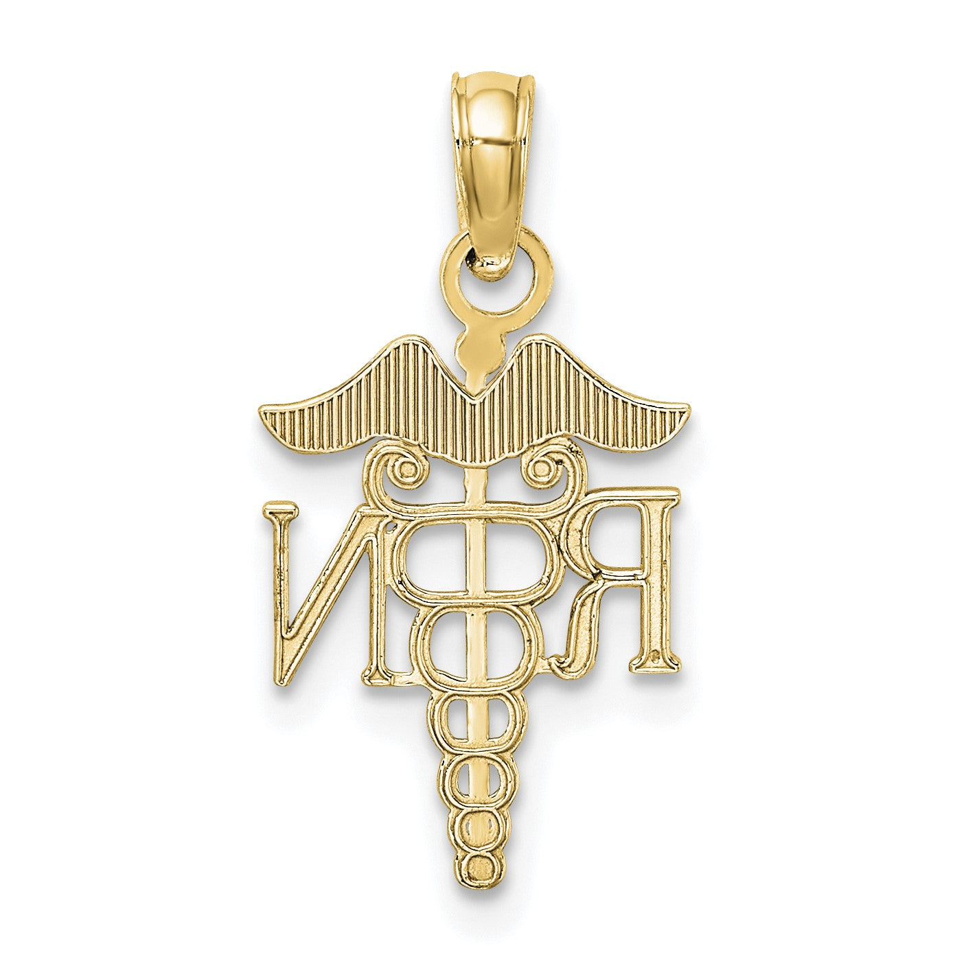 14k Polished R.N. Registered Nurse Pendant