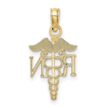 14k Polished R.N. Registered Nurse Pendant