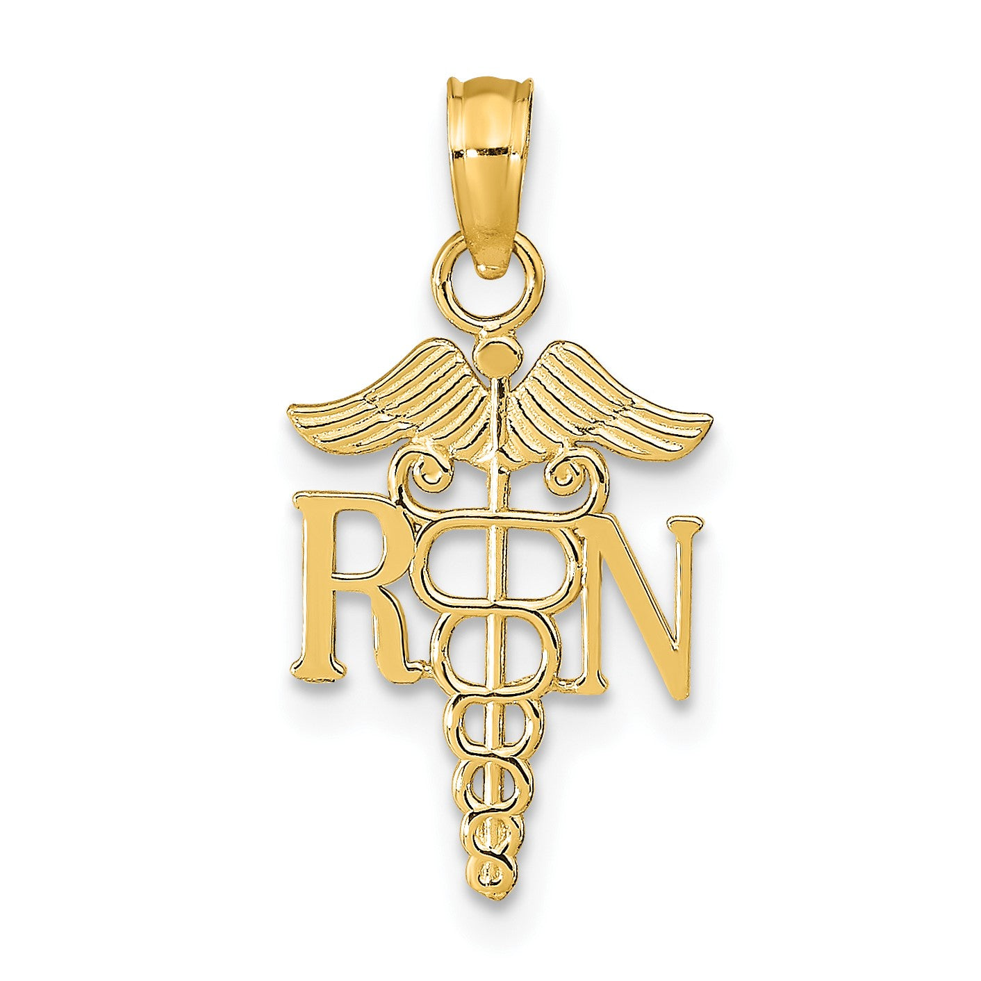 14k Polished R.N. Registered Nurse Pendant