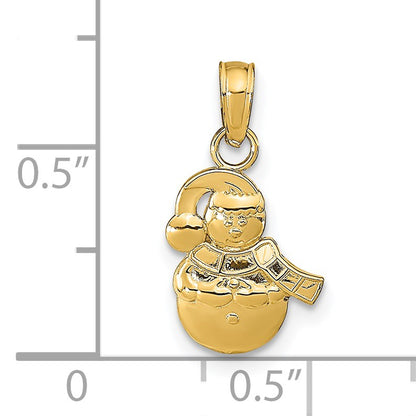 14K Snowman Charm