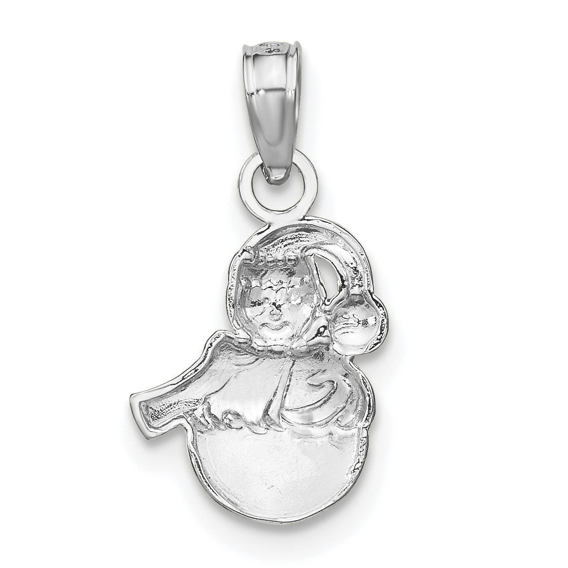 14K White Gold Snowman Charm