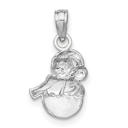 14K White Gold Snowman Charm